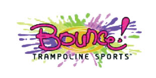 bounce! trampoline sports logo