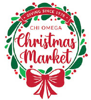 chi omega christmas market logo