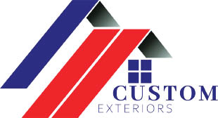 custom exteriors - roofing, siding, & replacement windows logo
