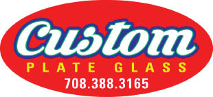 custom plate glass logo