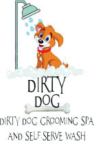 dirty dog groomer logo