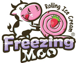 freezing moo rolled ice cream logo