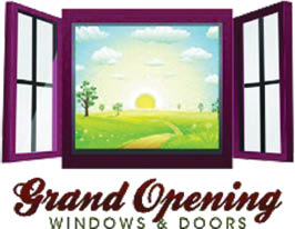 grand opening windows & doors logo