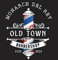 monarch del rey barber shop logo