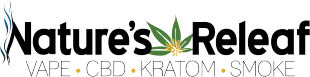 nature's relief vape - cbd - kratom - smoke *ne logo