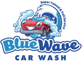 blue wave car wash (formerly pink dolphin car wash) logo