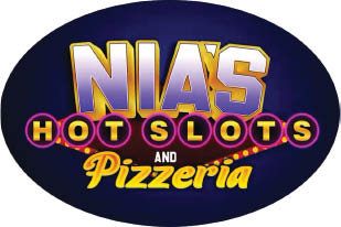 nia's hot slots and pizzeria logo