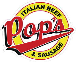 pop's beef sauk village logo