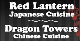red lantern japanese and dragon towers chinese cuisine logo