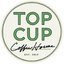 top cup coffee house logo