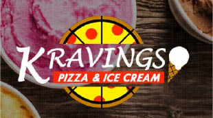 kravings pizza and ice cream logo
