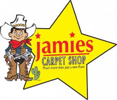 jamie's carpet shop/carpet cleaning logo