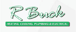 r buck heating, cooling, plumbing & electrical, ll logo